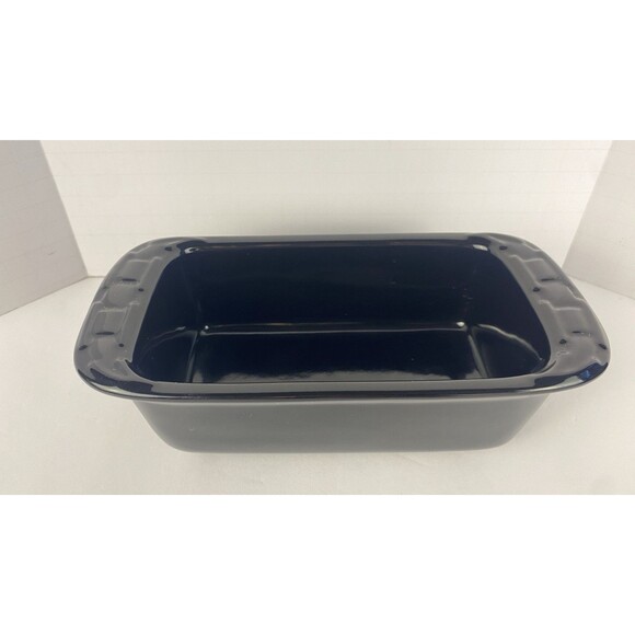Longaberger Pottery Woven Traditions Mini Bread Loaf Pan in Ebony Black - Picture 2 of 9
